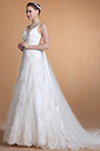 Elegent V-cut Spaghetti Straps Wedding Gown Bridal Dress