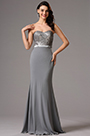 Trägerloses süßes Herz Grau Brautjungfernkleid  Abendkleid