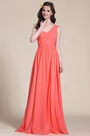 Glamorous One Shoulder Coral Bridesmaid Dress