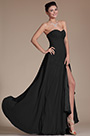 Strapless Sweetheart Slit Black Bridesmaid Dress