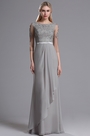 Grey Mother of the Bride Dress with Lace Appliques