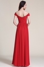Robe demoiselle d'honneur rouge épaules dénudées