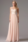 Elegant A Line Sleeveless Pink Chiffon Evening Dress
