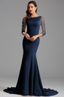 Elegant Halfter Ärmel Fitted Meerjungfrau Formal Kleid