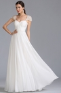 Robe de mariée princesse simple fluide manches courtes