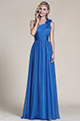 Синее Платье для Подружек Невесты на Одно Плечо