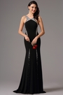Gorgeous Black Long Formal Gown with Beaded Halter Neck
