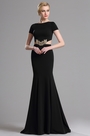 Robe de Soirée Manche Courte Sirène Noir Élégant