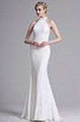 White Lace Halter Mermaid Evening Bridal Dress