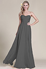 Elegant Strapless Sweetheart Grey Bridesmaid Dress