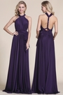 Robe de soirée longue violette pour mariage transformable