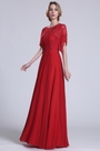 Gorgeous Red Evening Gown With Illusion Bodice