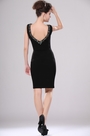 SexySchwarz V-Ausschnitt Beaded Cocktail Kleid