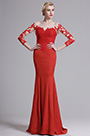 Red Lace Sweetheart Bodice Mermaid Prom Dress