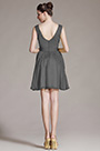 V Cut Grey Bridesmaid Dress Party Dress