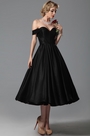 Sweetheart Off Shoulder Tea Length Party Dress