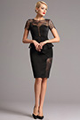 Vintage Lace Short Sleeves Black Short Dress