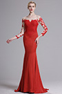 Red Lace Sweetheart Bodice Mermaid Prom Dress