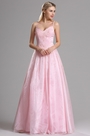 Rosa Schatz Stickerei A-Linie Prom Abendkleid