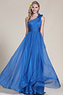 Синее Платье для Подружек Невесты на Одно Плечо