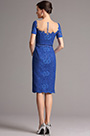 Robe Mère de Mariée Manches Courtes Dentelle Élégante Bleu