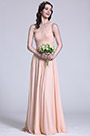 Elegant One Shoulder Soft Pink Bridesmaid Dress