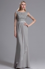Grey Mother of the Bride Dress with Lace Appliques