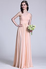 Elegant One Shoulder Soft Pink Bridesmaid Dress