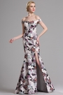Schön Schulterfrei Printed Prom Abendkleid