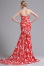 Strapless Sweetheart Printed Evening Prom Dress
