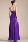 Purple Beaded Straps Empire Bridesmaid Dress
