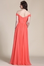 Elegant Schulterfrei Koralle Brautjungfernkleid