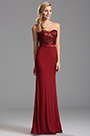 Strapless Sweetheart Red Sequin Evening Formal Gown