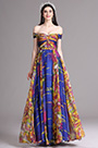 Off Shoulder Multicolor Pleated Summer Printed Dress