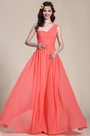 Glamorous One Shoulder Coral Bridesmaid Dress