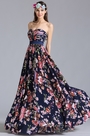 Strapless Sweetheart Summer Floral Dress Printed Dress