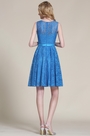 Blau Spitze Brautjungferkleid Cocktail Kleid