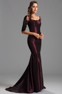 Elegant Long Burgundy Formal Dress Evening Gown