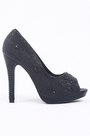 Neuest Schwarz Peep Toe Hochschuhe