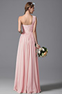 Robe de soirée pour mariage longue rose simple