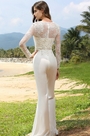 Weiß Spitze Lang Ärmel Jumpsuit