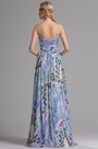 Two Straps V Neck Printed A Line Prom Evening Dress