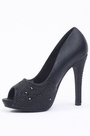 Neuest Schwarz Peep Toe Hochschuhe