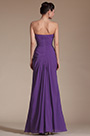 New Purple Strapless Pleated Evening Dress
