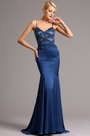 Spaghetti Straps Sweetheart Neck Blue Evening Dress Formal Gown