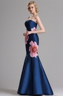 Spitzen Blau Trägerloses Prom Kleid Abendkleid