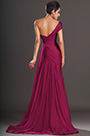 Elegant One Shoulder Dark Red Evening Dress