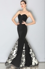 Gorgeous Black Lace Applique Evening Gown