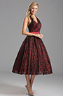 Lovely Burgundy Tea Length Party Dress Cocktail Dress