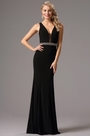 Robe de soirée longue noire fourreau décolleté sexy